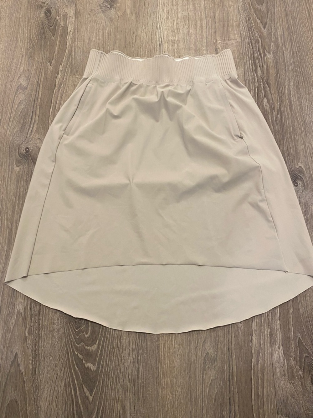 SOLD- Athleta High-Low Pull-On Skirt in Light Beige